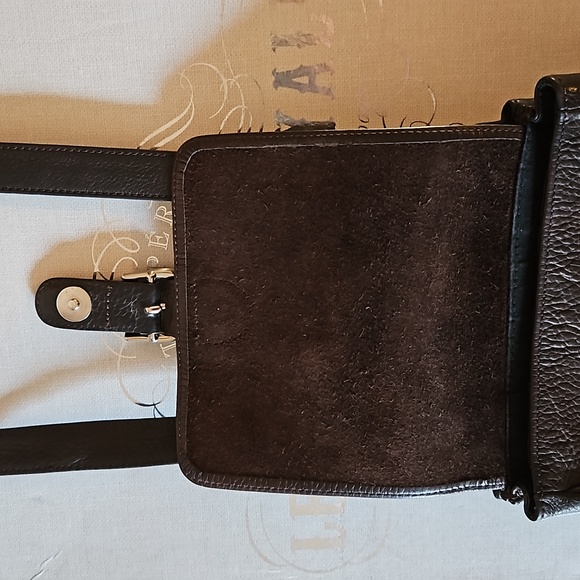 EUVC-Vintage Eddie Bauer Leather Dual Sided Crossbody Organizer Travel Bag Purse - Picture 9 of 16